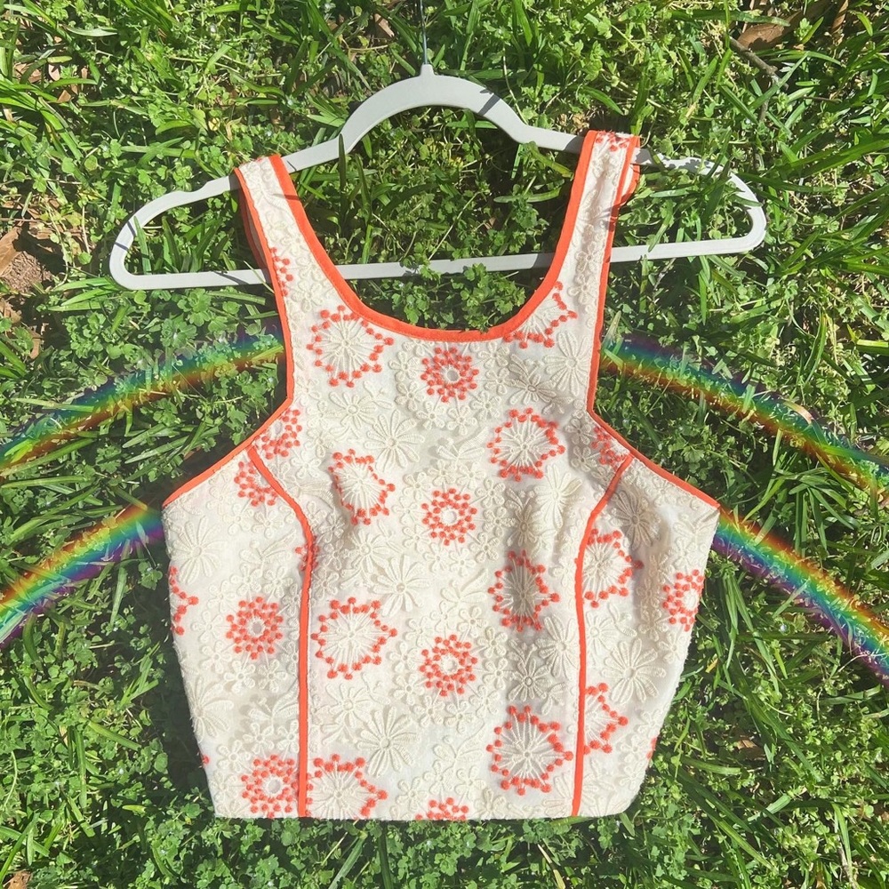 Anthropologie Champagne and Strawberry Top